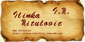 Ilinka Mitulović vizit kartica